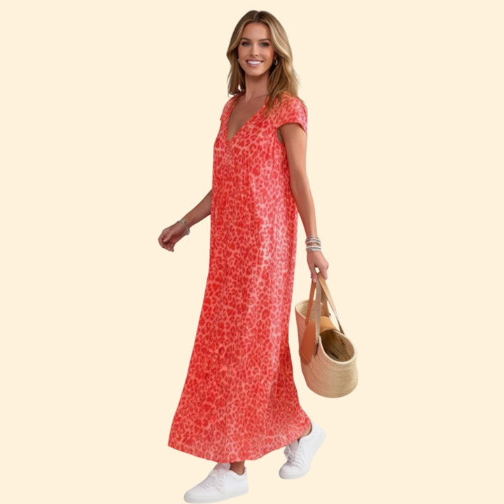 Women's Chic Animal Print Maxi Dress