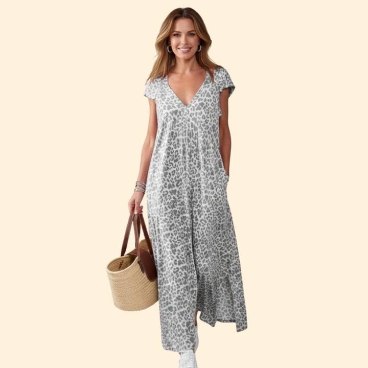 Women's Chic Animal Print Maxi Dress