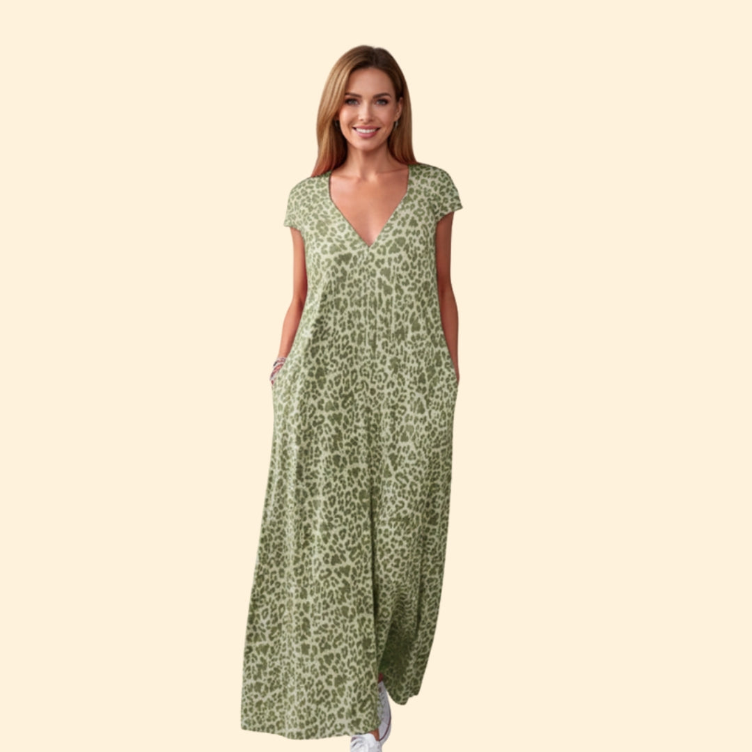 Women's Chic Animal Print Maxi Dress