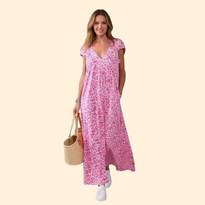 Women's Chic Animal Print Maxi Dress