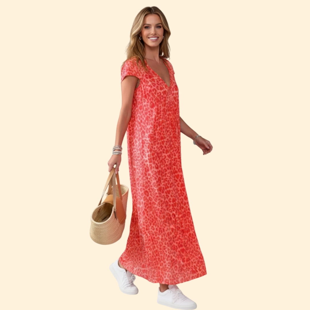 Women's Chic Animal Print Maxi Dress