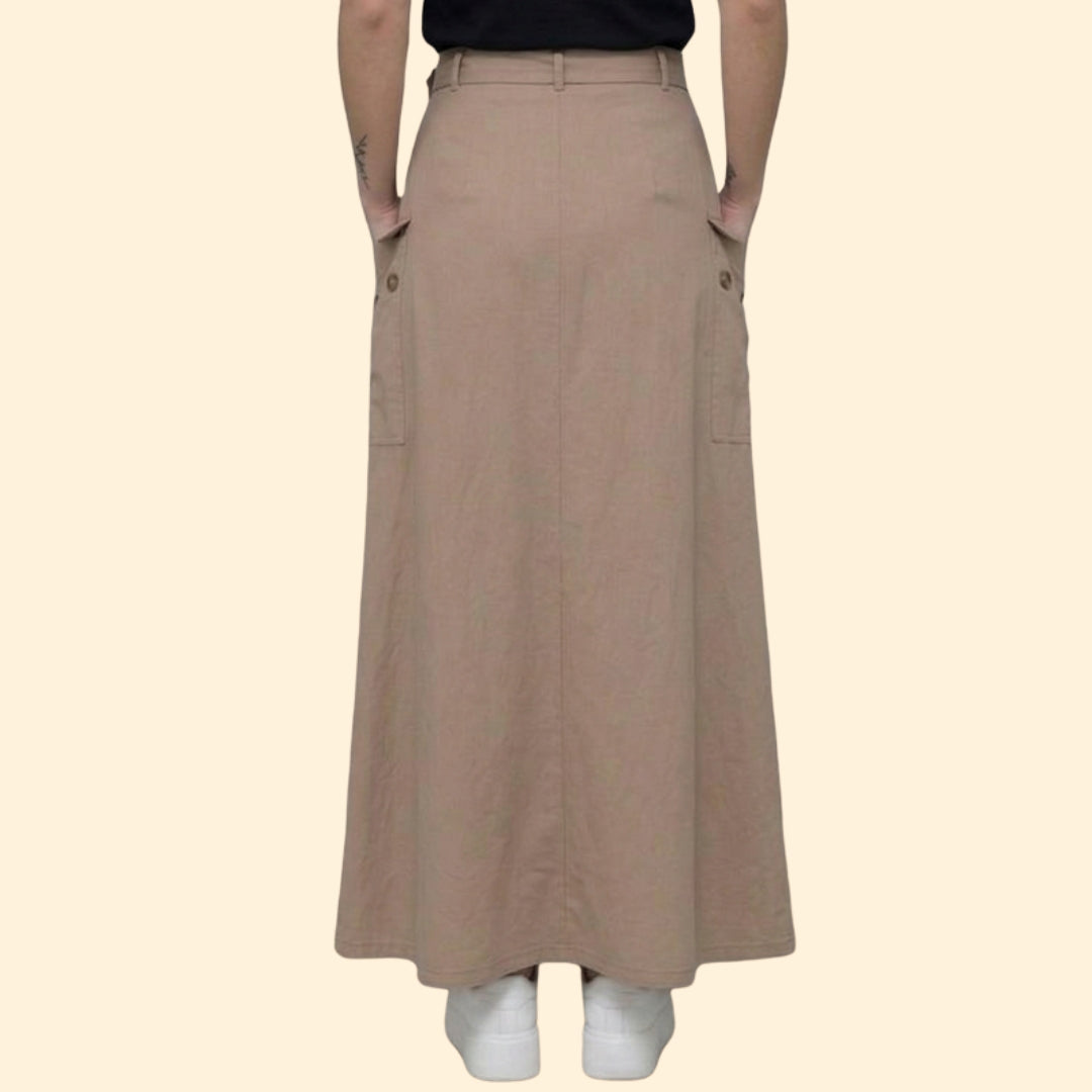 Women's Chic Belted Maxi Skirt