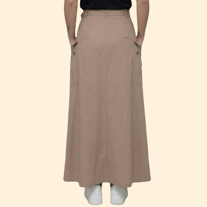 Women's Chic Belted Maxi Skirt