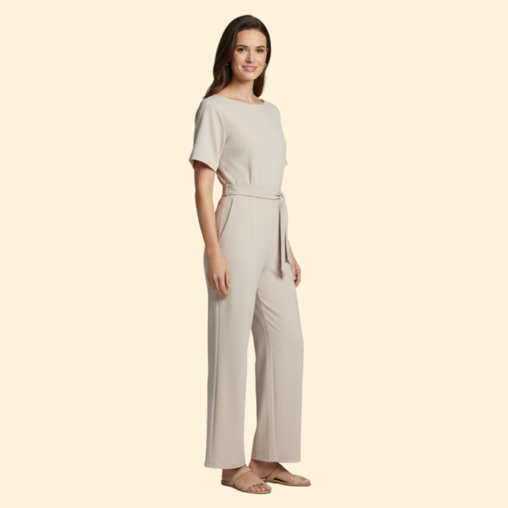 Women's Chic Belted Wide-Leg Jumpsuit