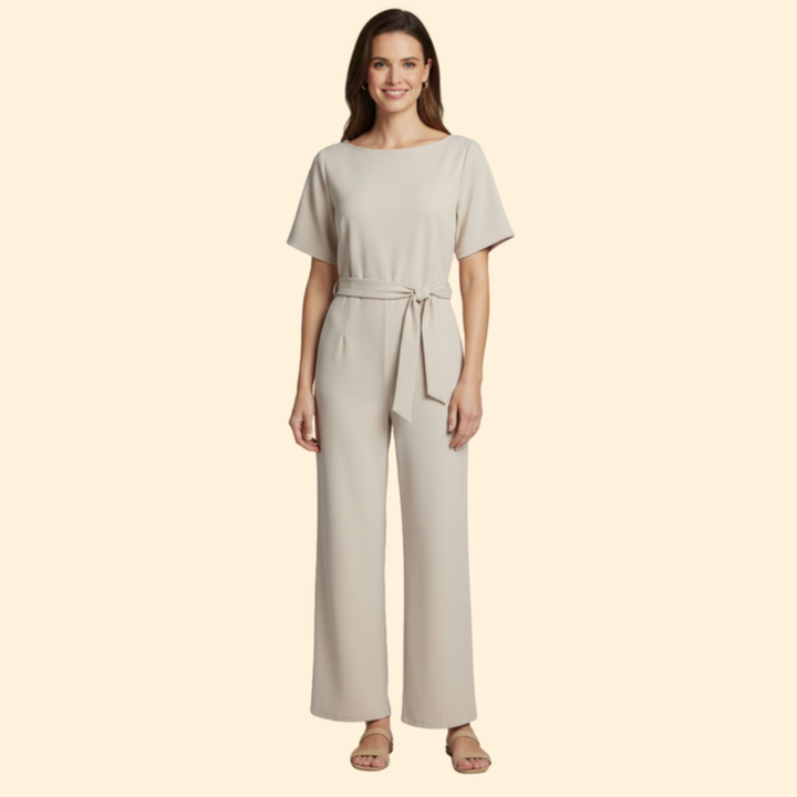 Women's Chic Belted Wide-Leg Jumpsuit