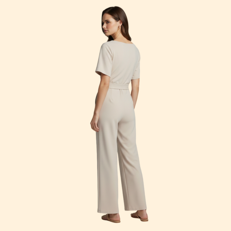 Women's Chic Belted Wide-Leg Jumpsuit