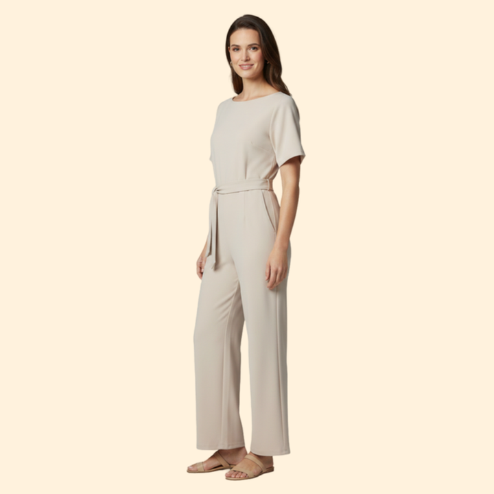 Women's Chic Belted Wide-Leg Jumpsuit