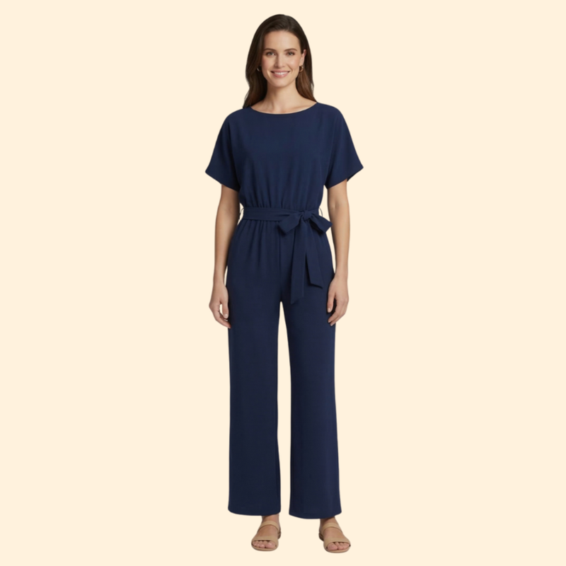 Women's Chic Belted Wide-Leg Jumpsuit