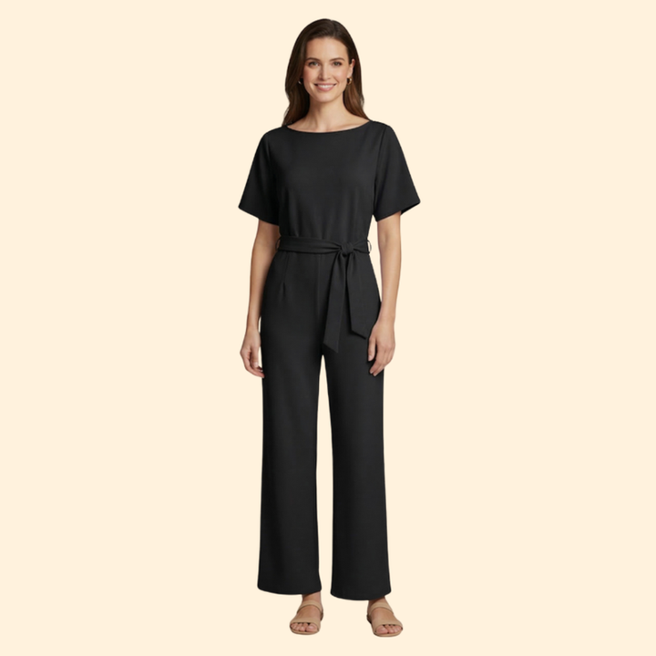 Women's Chic Belted Wide-Leg Jumpsuit