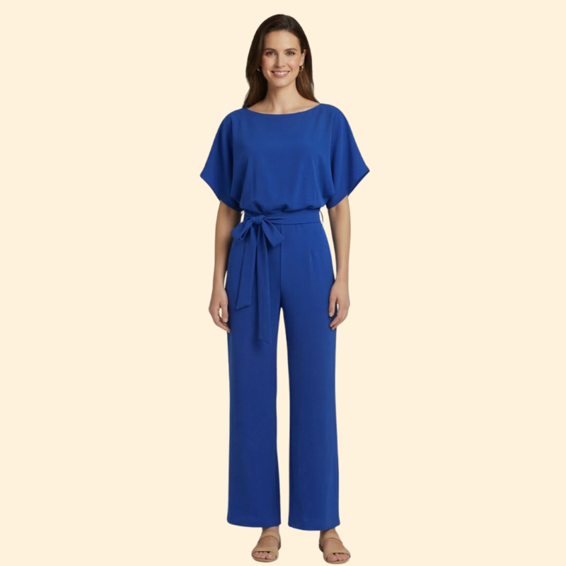 Women's Chic Belted Wide-Leg Jumpsuit
