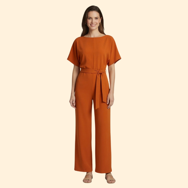 Women's Chic Belted Wide-Leg Jumpsuit