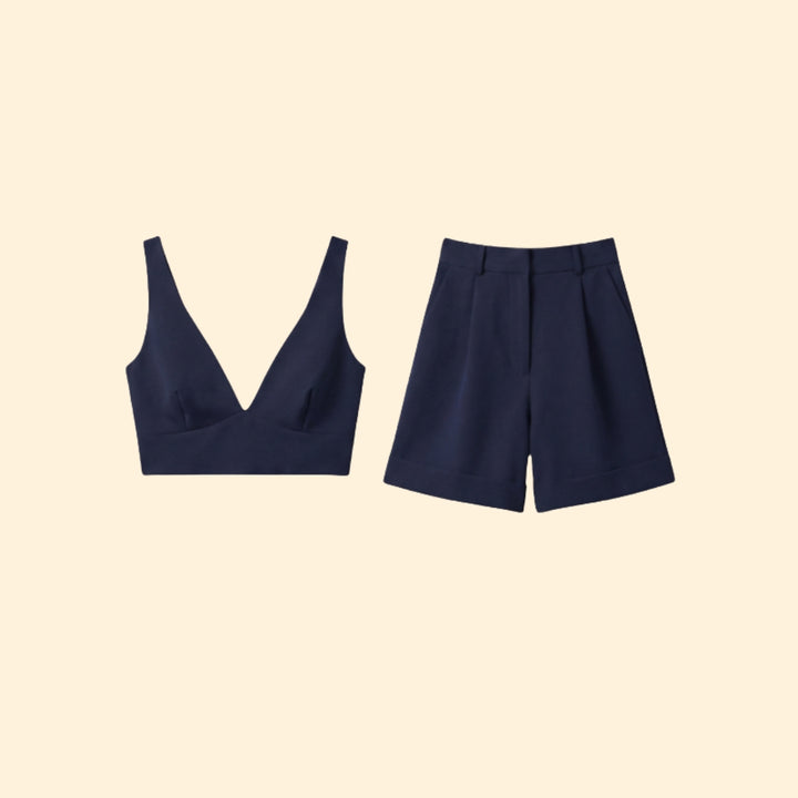Women's Chic Crop Top & Shorts Set