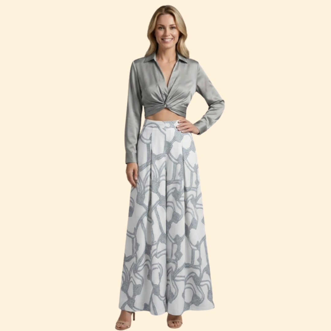 Women's Chic Crop & Skirt Set
