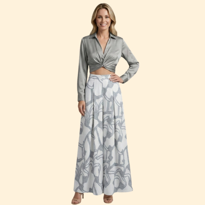 Women's Chic Crop & Skirt Set