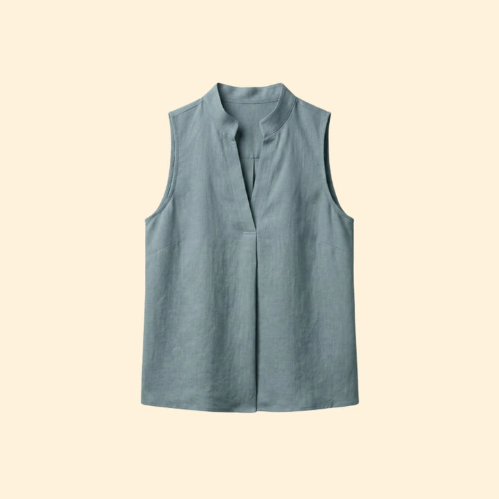 Women’s Chic Mandarin Collar Sleeveless Blouse
