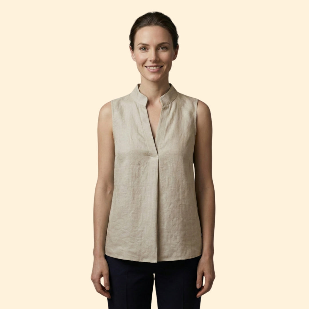Women’s Chic Mandarin Collar Sleeveless Blouse