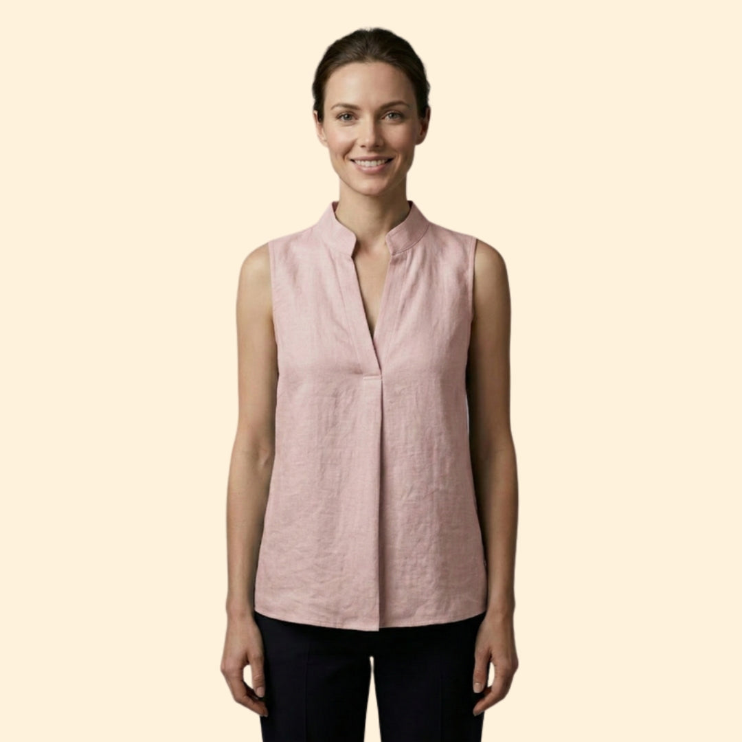 Women’s Chic Mandarin Collar Sleeveless Blouse