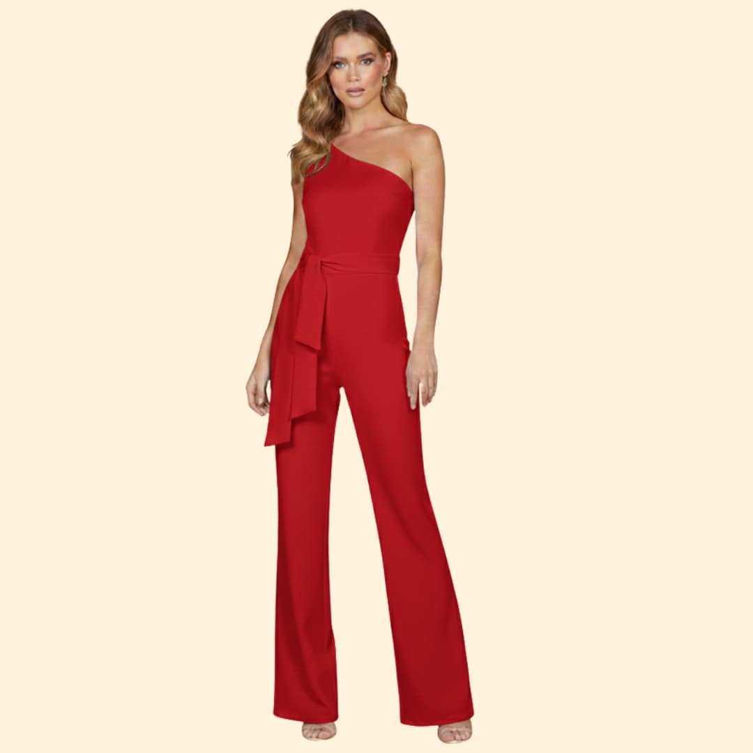 Women's Chic One-Shoulder Jumpsuit