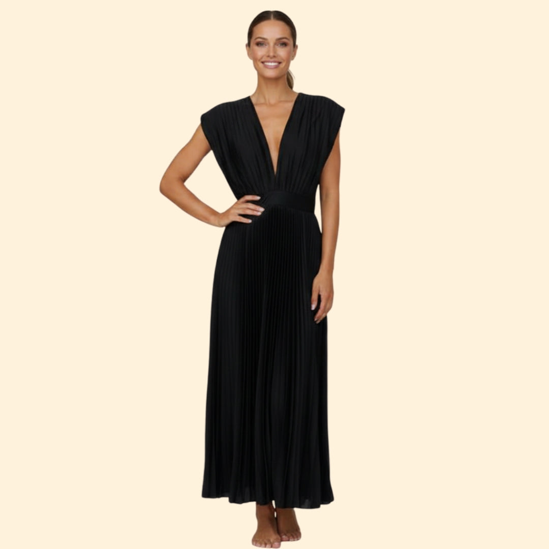 Women's Chic Pleated Midi Dress