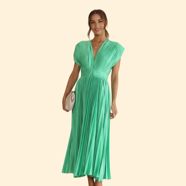 Women's Chic Pleated Midi Dress