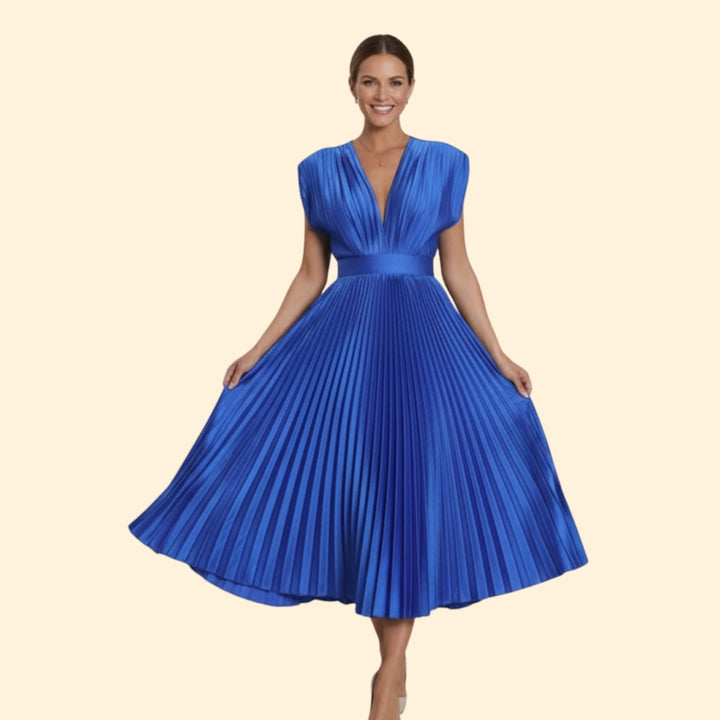 Women's Chic Pleated Midi Dress