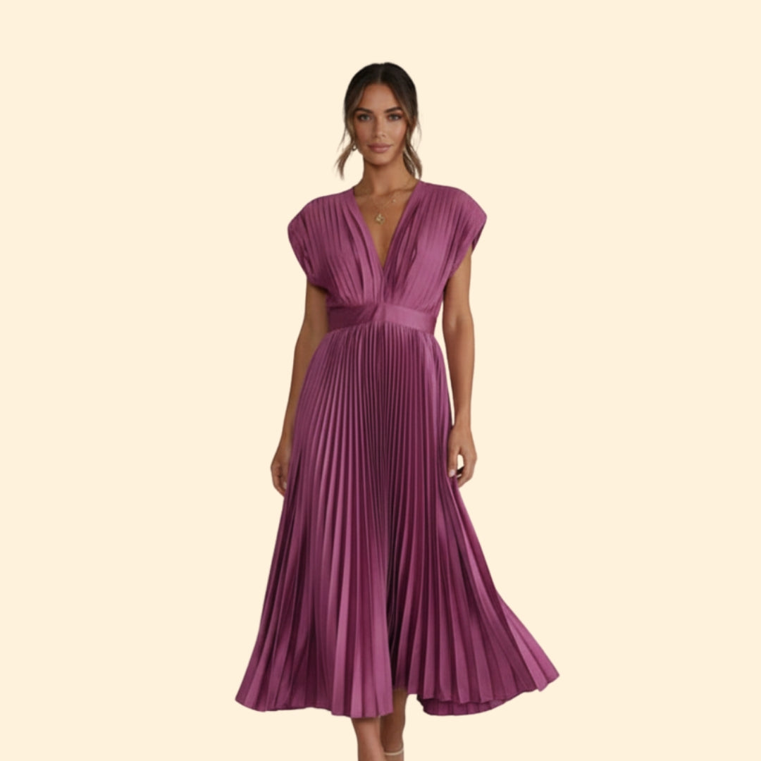 Women's Chic Pleated Midi Dress