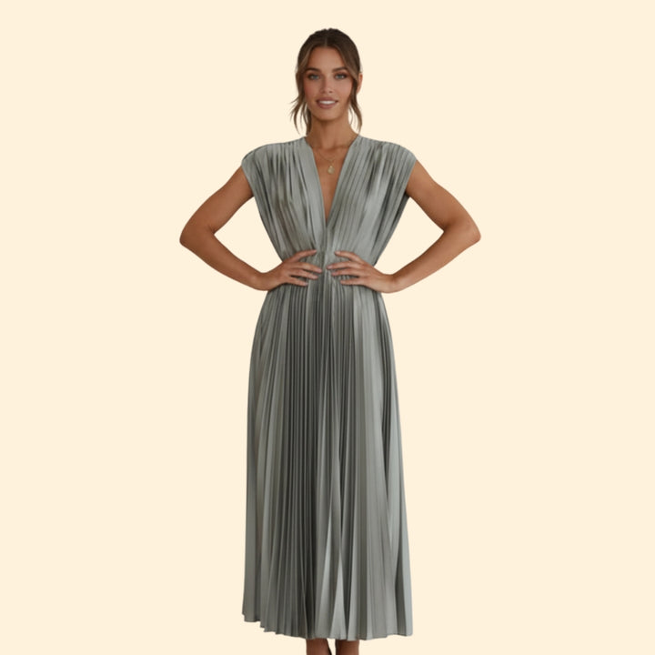 Women's Chic Pleated Midi Dress