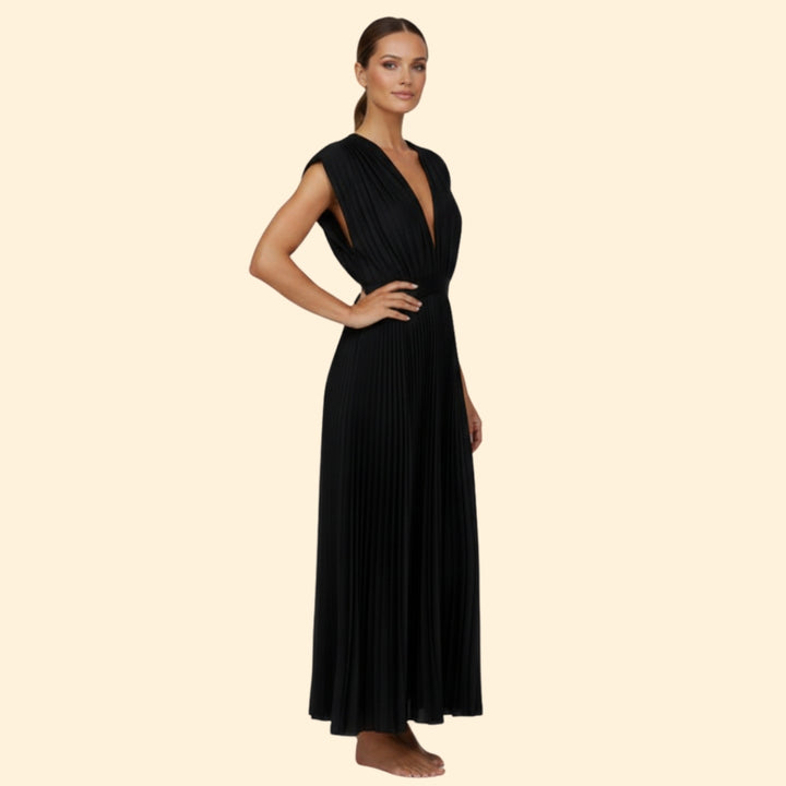 Women's Chic Pleated Midi Dress
