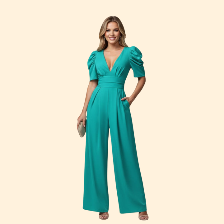 Women's Chic Puff Sleeve Jumpsuit