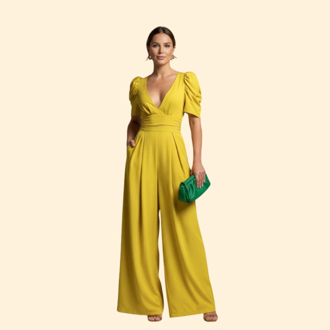 Women's Chic Puff Sleeve Jumpsuit