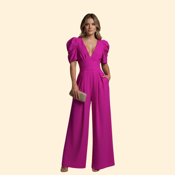 Women's Chic Puff Sleeve Jumpsuit