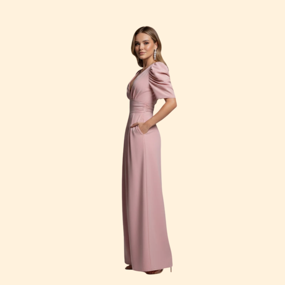 Women's Chic Puff Sleeve Jumpsuit