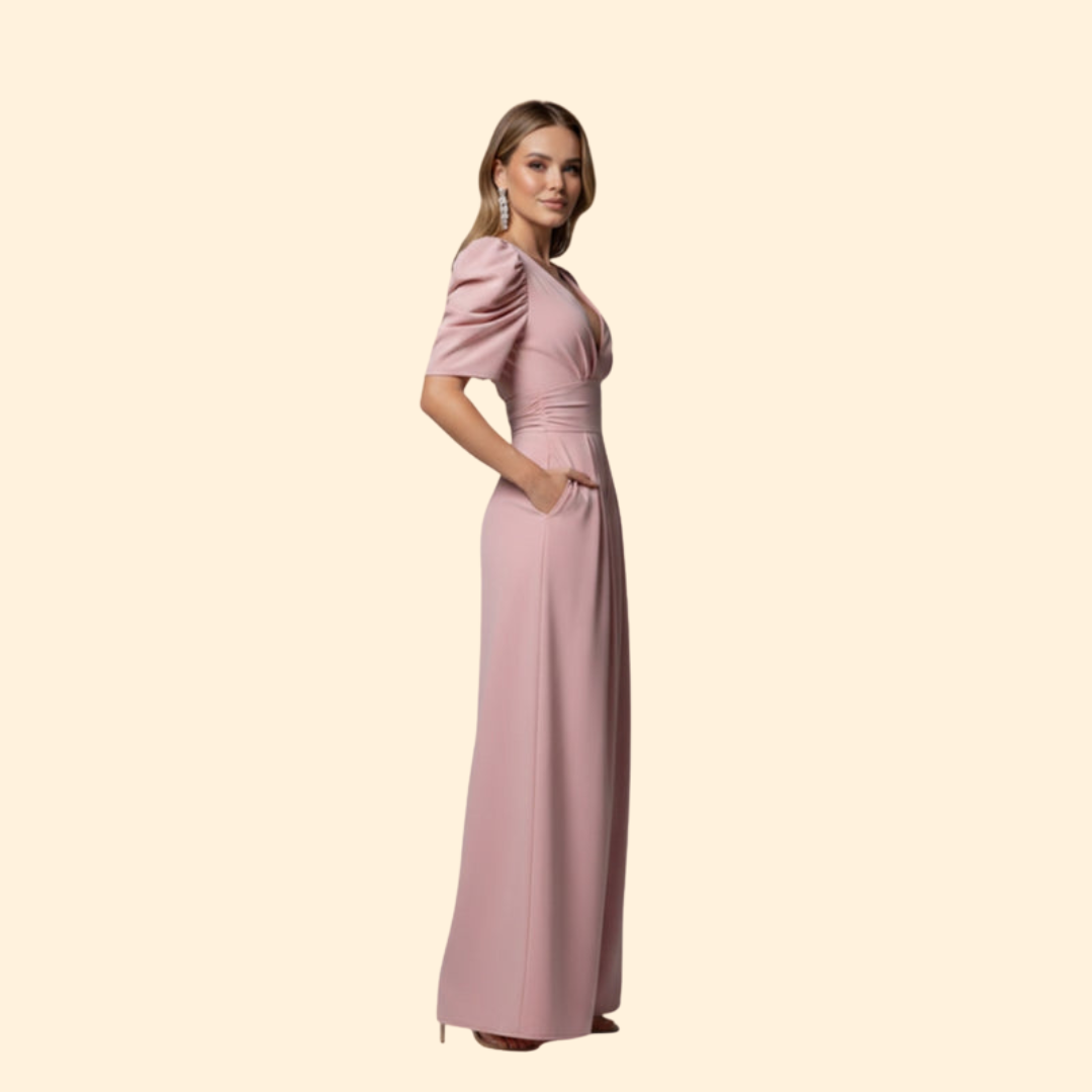 Women's Chic Puff Sleeve Jumpsuit