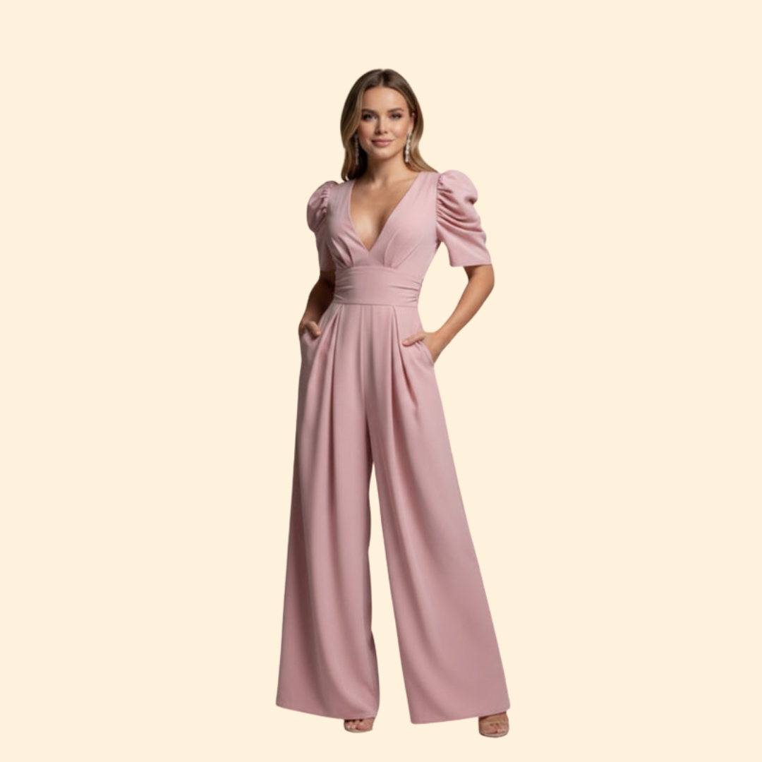 Women's Chic Puff Sleeve Jumpsuit