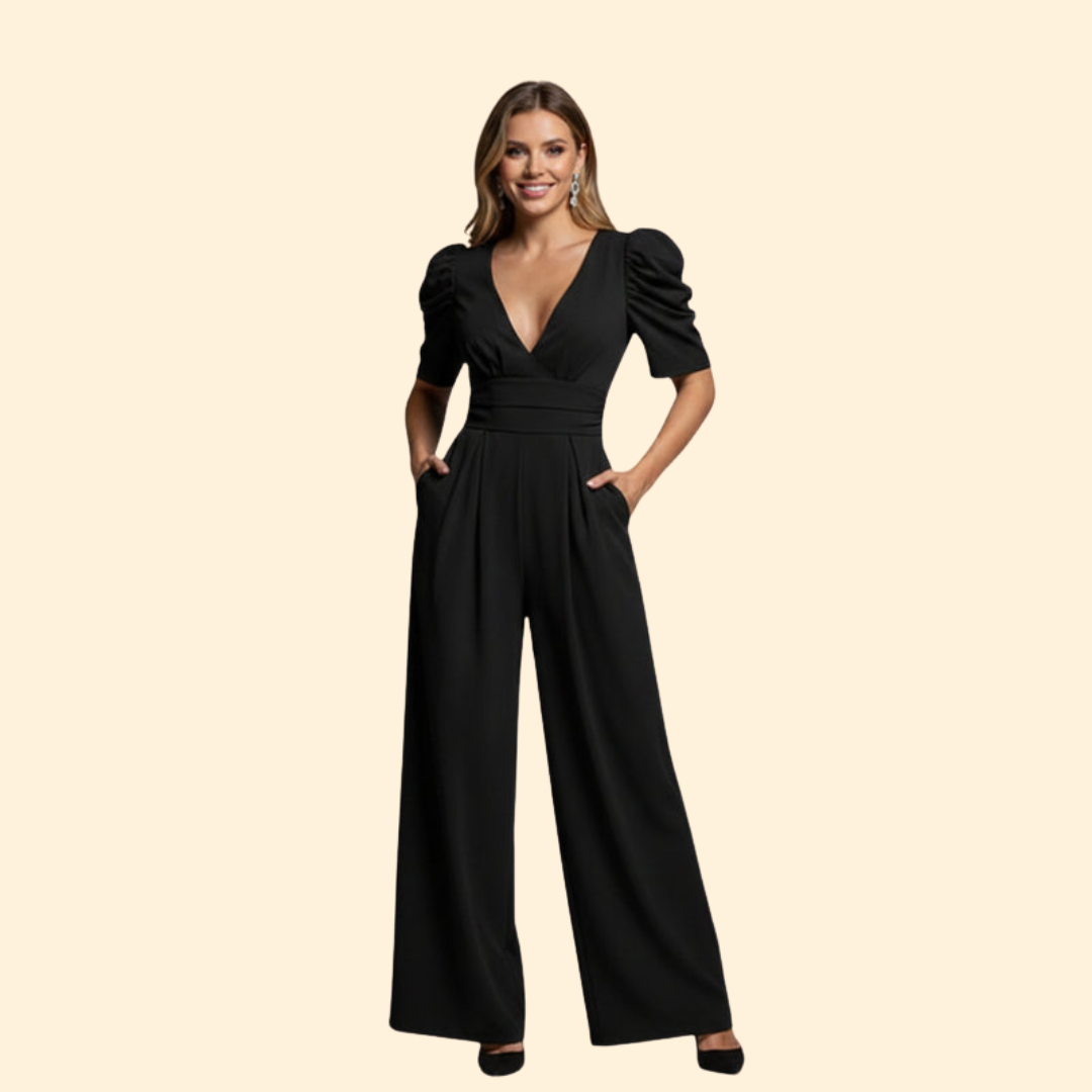 Women's Chic Puff Sleeve Jumpsuit