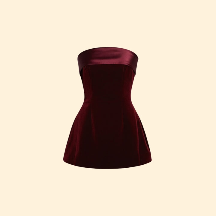 Women's Chic Strapless Velvet Dress