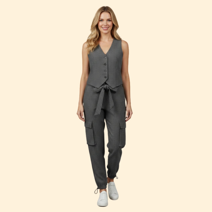 Women's Chic Striped Vest Set