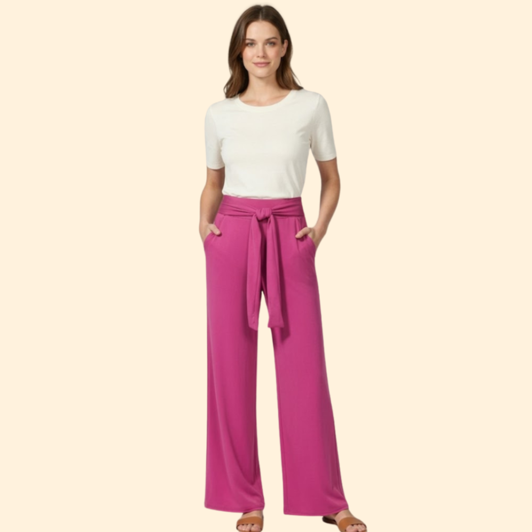 Women's Chic Tie-Waist Trousers