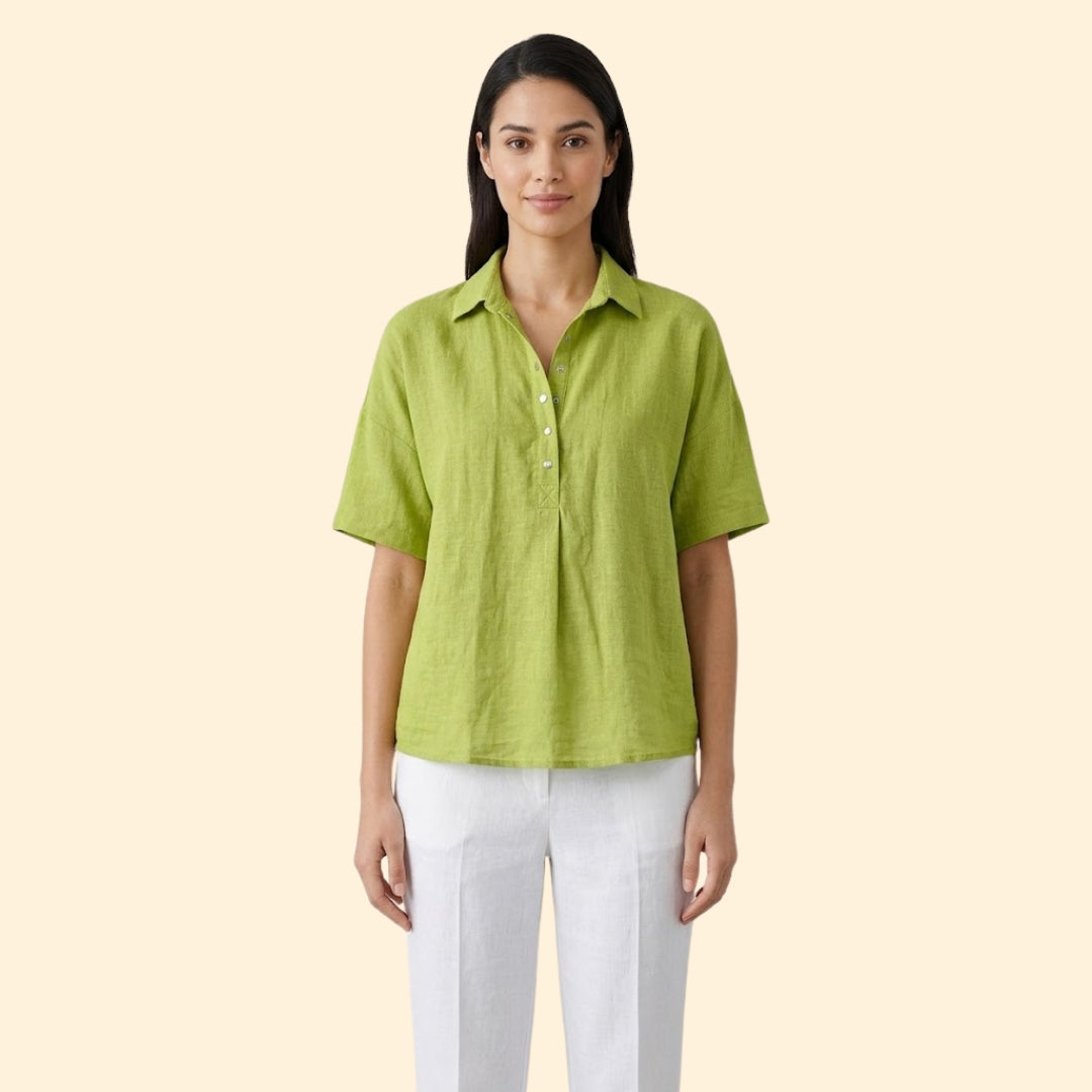Women's Collared Button Blouse