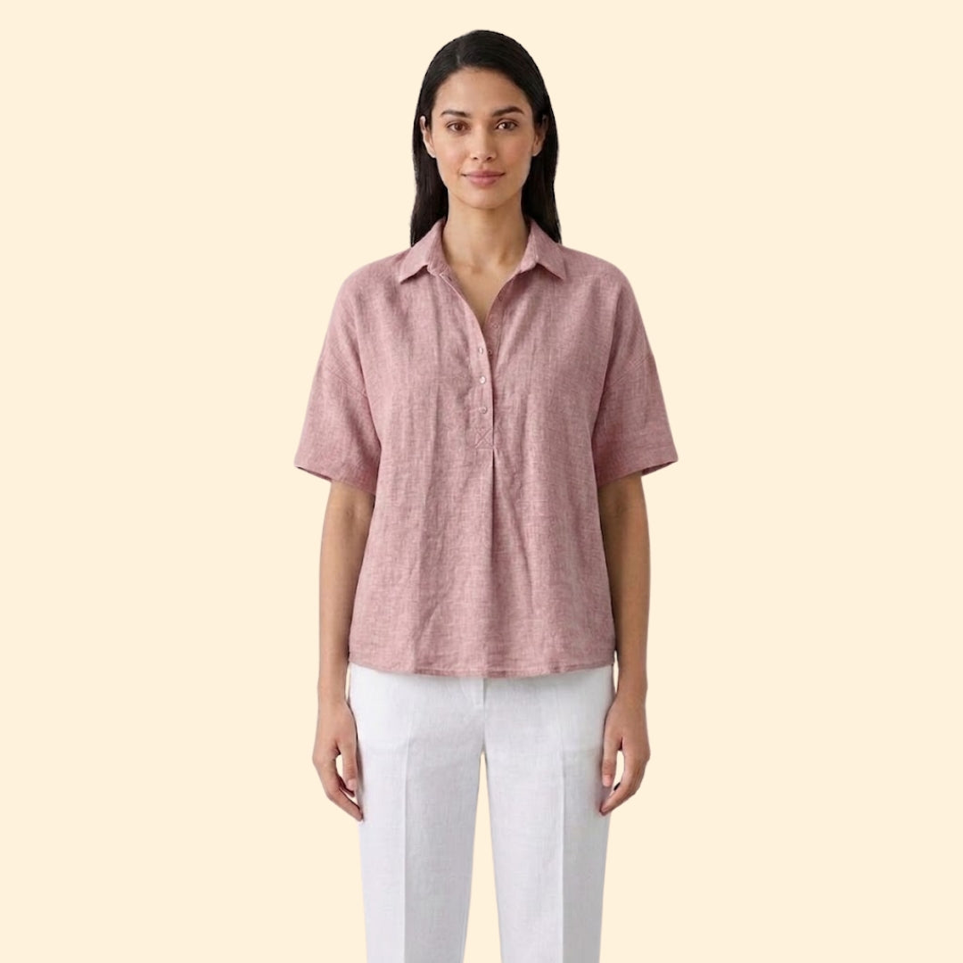 Women's Collared Button Blouse