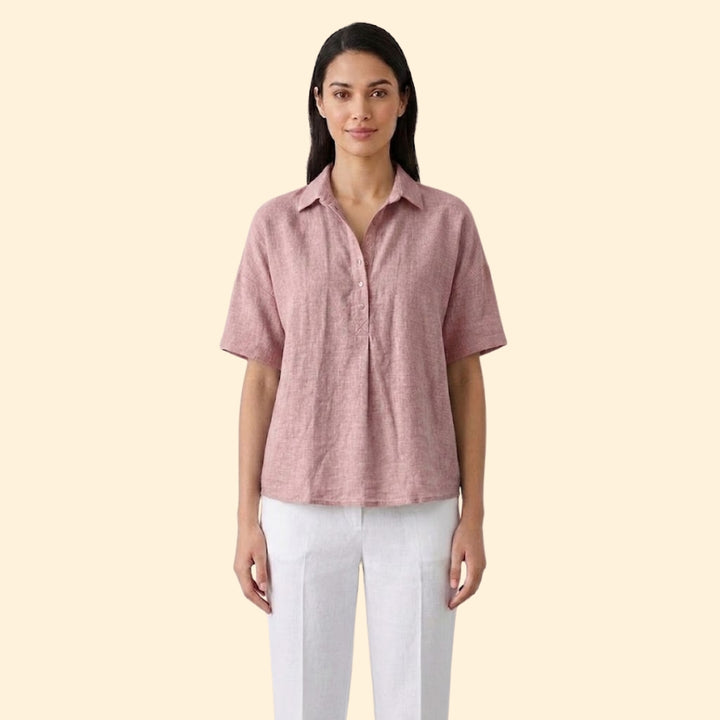 Women's Collared Button Blouse