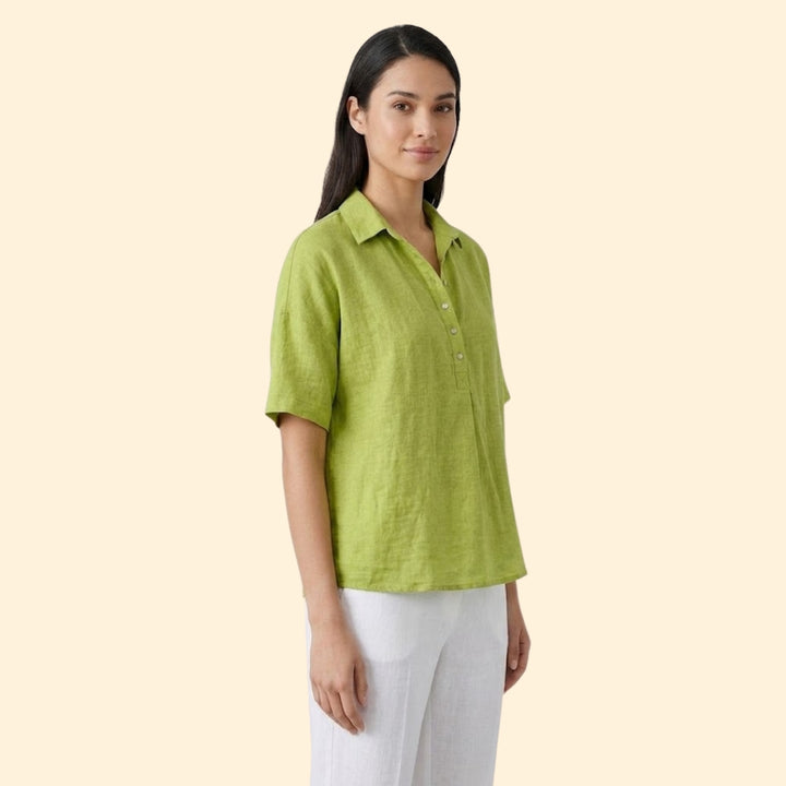 Women's Collared Button Blouse