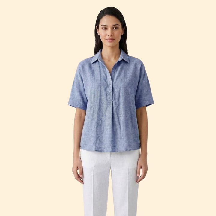 Women's Collared Button Blouse