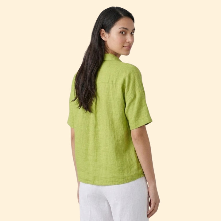 Women's Collared Button Blouse