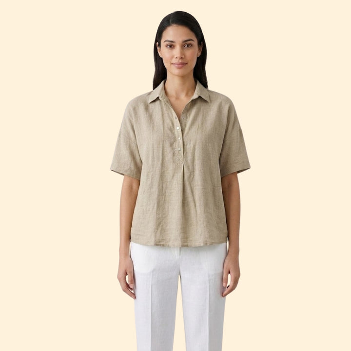 Women's Collared Button Blouse