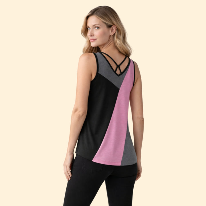Women’s Color-Blocked Sleeveless Top