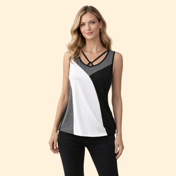 Women’s Color-Blocked Sleeveless Top