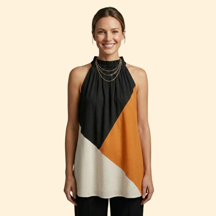 Women's Colorblock Halter Top