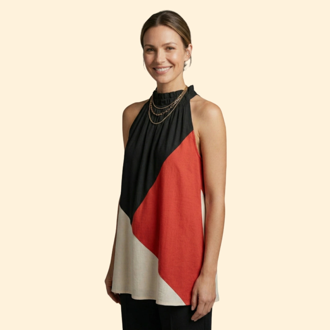 Women's Colorblock Halter Top