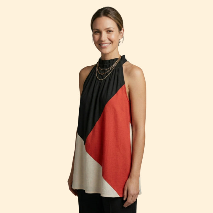 Women's Colorblock Halter Top